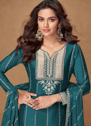 Morpeach Chinon Embroidered Work Salwar Suit for Ceremonial