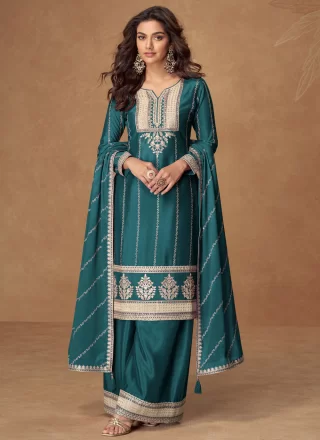 Morpeach Chinon Embroidered Work Salwar Suit for Ceremonial