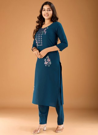 Morpeach Cotton Embroidered Work Designer Kurti