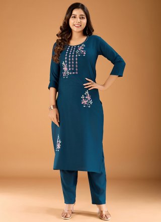Morpeach Cotton Embroidered Work Designer Kurti