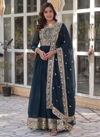 Morpeach Embroidered, Sequins and Zari Work Faux Georgette Gown