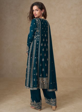 Morpeach Embroidered Work Chinon Salwar Suit