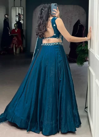 Morpeach Fandy Plain Work A - Line Lehenga Choli for Reception