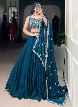 Morpeach Fandy Plain Work A - Line Lehenga Choli for Reception