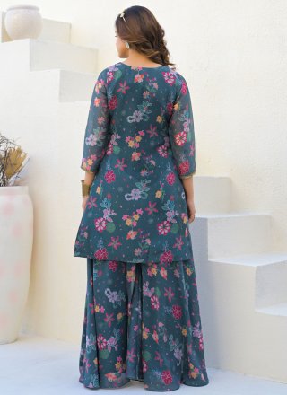 Morpeach Georgette Digital Print, Sequins and Zari Work Palazzo Salwar Suit for Women