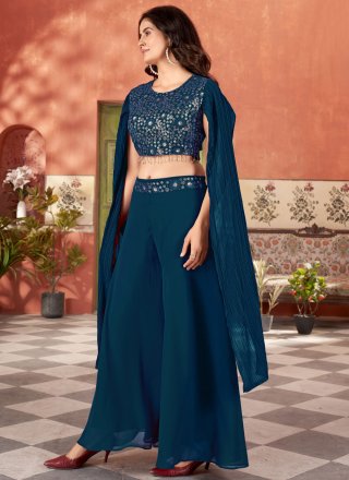 Morpeach Georgette Embroidered, Sequins and Thread Work Salwar Suit for Women