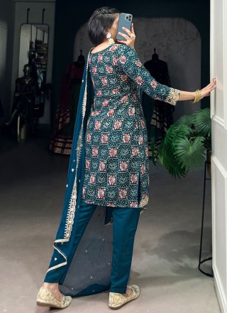 Morpeach Rayon Embroidered, Foil Print, Sequins and Zari Work Salwar Suit for Ceremonial