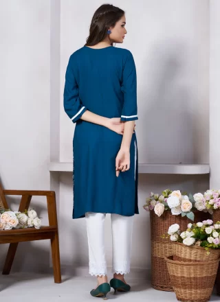 Morpeach Rayon Embroidered Work Casual Kurti for Casual