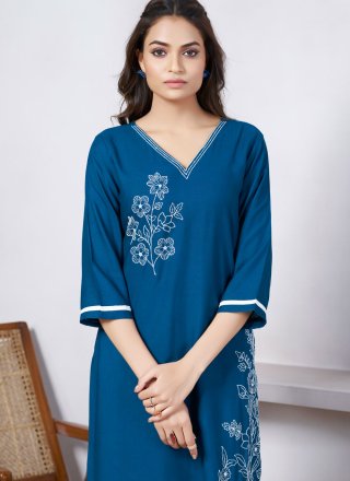 Morpeach Rayon Embroidered Work Casual Kurti for Casual