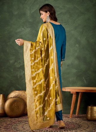 Morpeach Rayon Salwar Suit with Embroidered Work