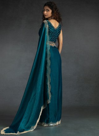 Morpeach Satin Silk Classic Sari