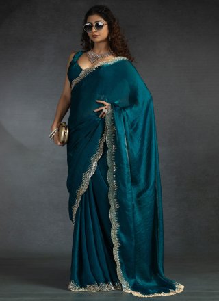 Morpeach Satin Silk Classic Sari