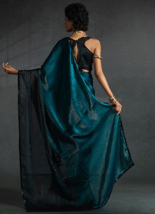 Morpeach Satin Silk Contemporary Sari
