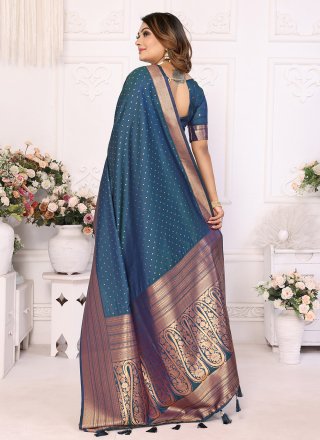 Morpeach Silk Classic Sari with Woven Work