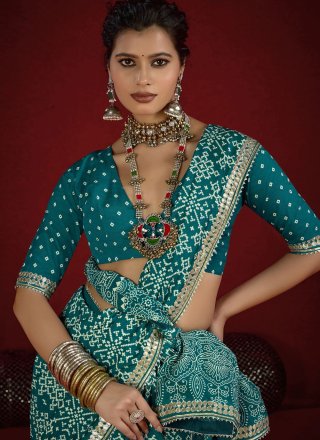 Morpeach Silk Designer Sari