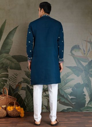 Morpeach Silk Kurta Mens Wear with Embroidered Work