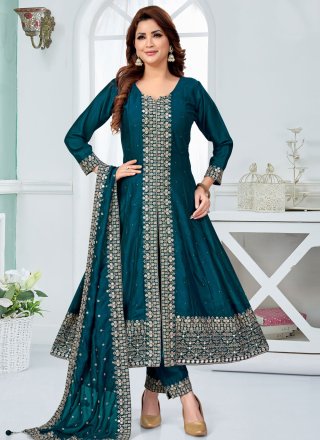 Morpeach Silk Readymade Style with Embroidered Work