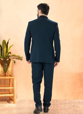 Morpeach Suiting Tuxedo Suit with Hand Work for Ceremonial