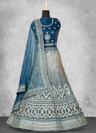 Morpeach Velvet Lehenga Choli