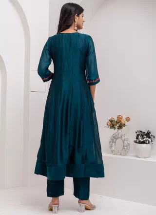 Morpeach Vichitra Silk Salwar Suit with Embroidered Work