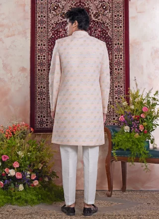 Multi Colour Banarasi Jacquard Indo Western with Jacquard Work for Ceremonial
