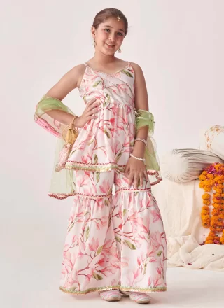 Multi Colour Blended Cotton Salwar Suit with Print Work for Festival