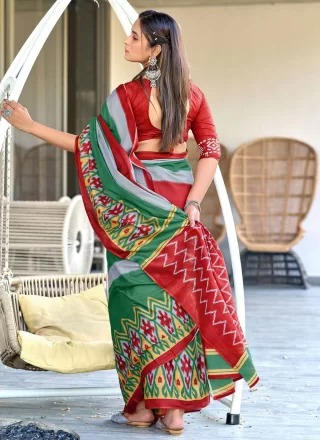 Multi Colour Cotton Classic Sari