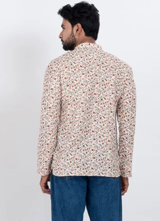Multi Colour Cotton Digital Print Work Short Kurta for Festival