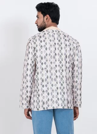 Multi Colour Cotton Digital Print Work Short Kurta for Festival