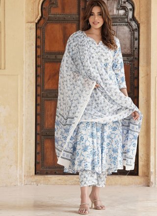 Multi Colour Cotton Floral Patch Work Readymade Salwar Suit