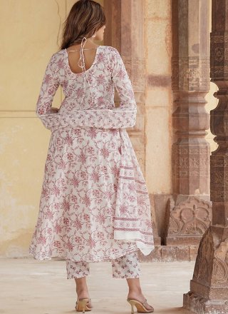 Multi Colour Cotton Floral Patch Work Readymade Salwar Suit