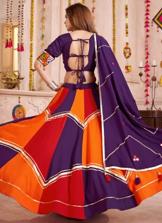 Multi Colour Cotton Lace Work Readymade Lehenga Choli