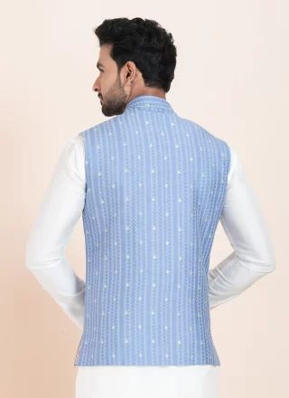Multi Colour Cotton Nehru Jackets with Jacquard Work