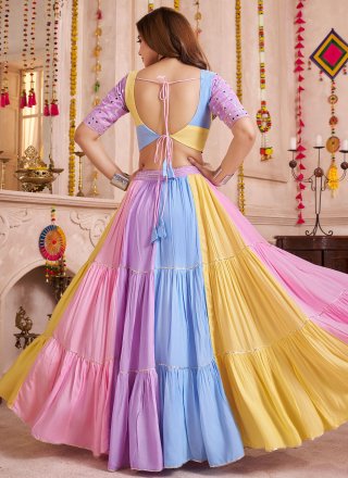 Multi Colour Cotton Readymade Lehenga Choli
