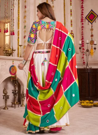 Multi Colour Cotton Readymade Lehenga Choli with Lace Work