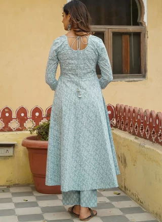 Multi Colour Cotton Salwar Suit with Floral Patch Work for Women