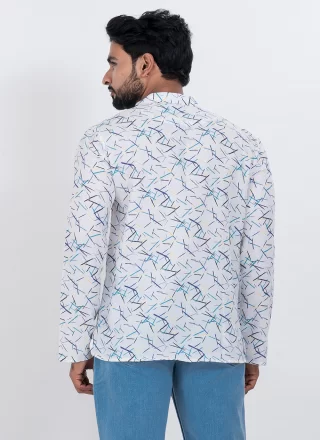 Multi Colour Cotton Short Kurta with Digital Print Work
