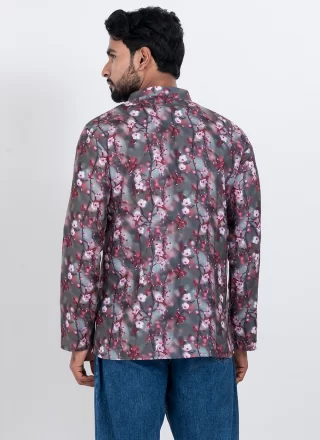 Multi Colour Cotton Short Kurta with Digital Print Work for Festival