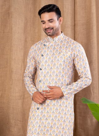 Multi Colour Cotton Silk Print Work Indo Western