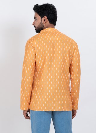 Multi Colour Digital Print Work Cotton Short Kurta
