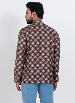 Multi Colour Digital Print Work Cotton Short Kurta
