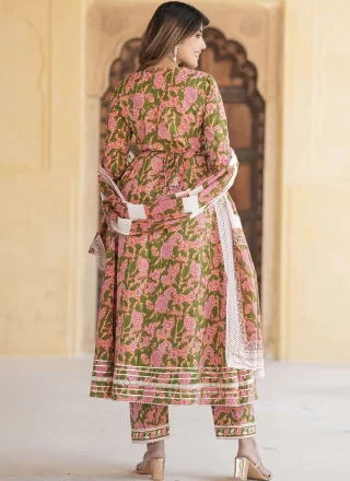 Multi Colour Floral Patch Work Cotton Salwar Suit