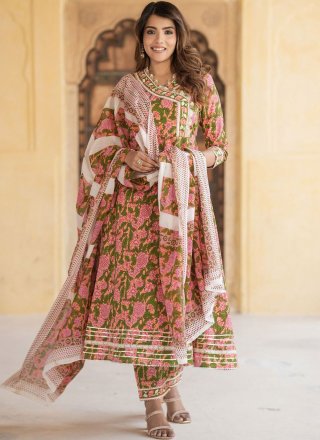 Multi Colour Floral Patch Work Cotton Salwar Suit
