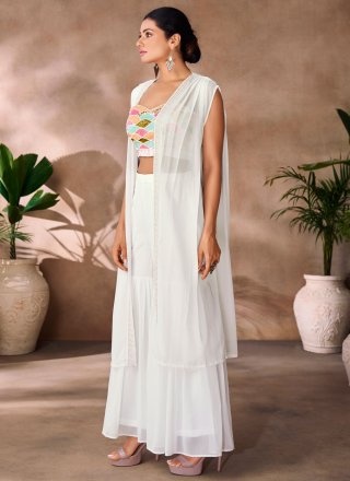 Multi Colour Georgette Casual Kurti with Fancy Work