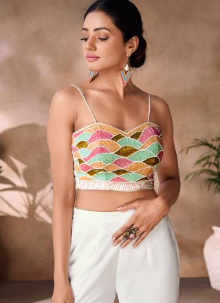 Multi Colour Georgette Casual Kurti with Fancy Work