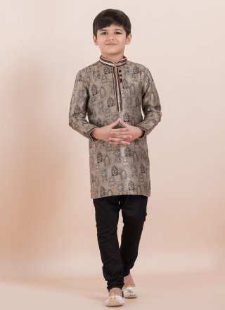 Multi Colour Jacquard Work Silk Kurta Pyjama