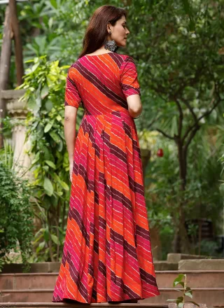 Multi Colour Rayon  Designer Gown