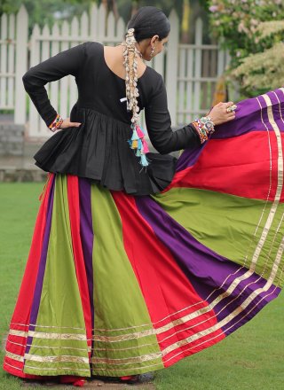 Multi Colour Rayon Lace Work Readymade Lehenga Choli