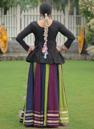 Multi Colour Rayon Lace Work Readymade Lehenga Choli