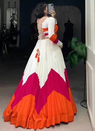 Multi Colour Rayon Plain Work Readymade Lehenga Choli